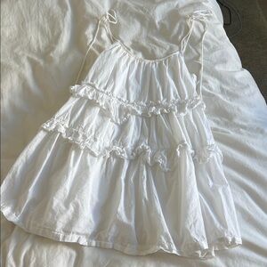 ASOS Ivory Tiered Mini Dress